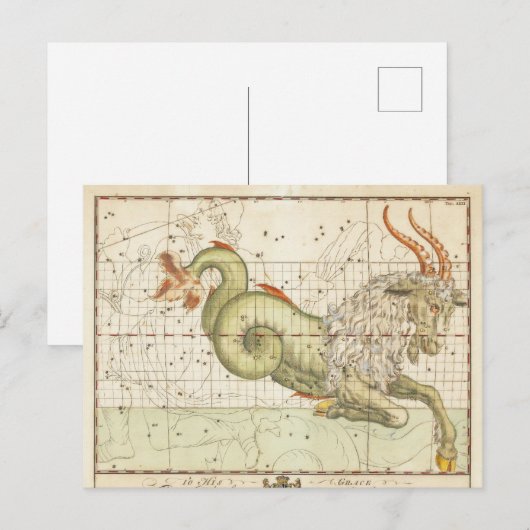 〔占星術の〕十二宮図占星術山羊座ヴィンテージ芸術 ポストカード (正面/裏面)