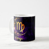 〔占星術の〕十二宮図占星術《星座》乙女座デザインコーヒーマグカップ コーヒーマグカップ (正面左)