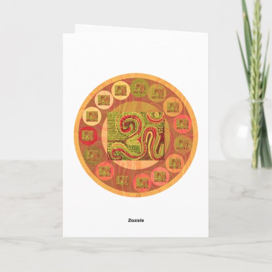 〔占星術の〕十二宮図占星記号：メリークリスマスクリスマス シーズンカード (裏面)