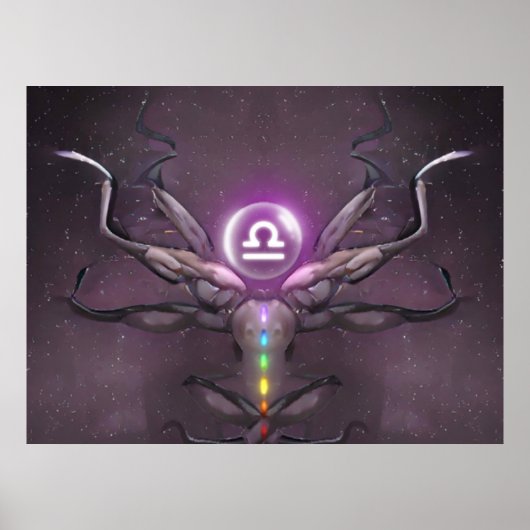 〔占星術の〕十二宮図天秤座占星術標識ポスター ポスター (正面)