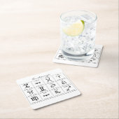 〔占星術の〕十二宮図太陽星座星座カレンダーThunder_Cove スクエアペーパーコースター (インサイチュ)