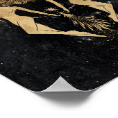 〔占星術の〕十二宮図女神 |コズミック金ゴールドジェミニ星占い ポスター (角)