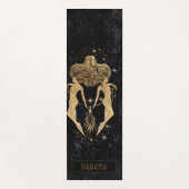 〔占星術の〕十二宮図女神 |コズミック金ゴールドジェミニ星占い ヨガマット (正面)