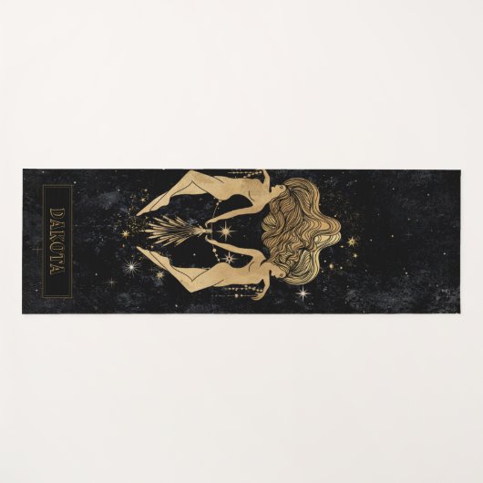 〔占星術の〕十二宮図女神 |コズミック金ゴールドジェミニ星占い ヨガマット (正面(横))
