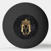 〔占星術の〕十二宮図女神 |コズミック金ゴールドジェミニ星占い 卓球ボール (裏面)