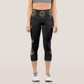 〔占星術の〕十二宮図女神 |宇宙金ゴールドがん占星術 カプリレギンス (正面)