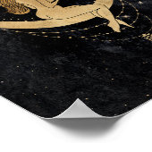 〔占星術の〕十二宮図女神 |宇宙金ゴールドがん占星術 ポスター (角)