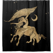〔占星術の〕十二宮図女神 |宇宙金ゴールドタウロス星占 シャワーカーテン (正面)