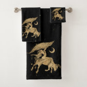 〔占星術の〕十二宮図女神 |宇宙金ゴールドタウロス星占 バスタオルセット (インサイチュ)