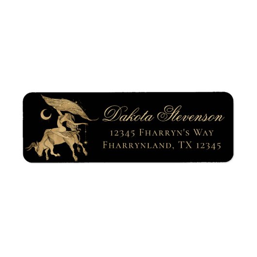 〔占星術の〕十二宮図女神 |宇宙金ゴールドタウロス星占 ラベル (正面)