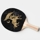 〔占星術の〕十二宮図女神 |宇宙金ゴールドタウロス星占 卓球ラケット (横)