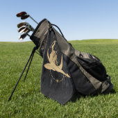 〔占星術の〕十二宮図女神 |宇宙金ゴールド射手座占星術 ゴルフタオル (グリーン)