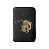〔占星術の〕十二宮図女神 |宇宙金ゴールド山羊座占星術 バスマット (正面縦)