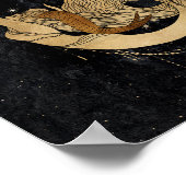 〔占星術の〕十二宮図女神 |宇宙金ゴールド山羊座占星術 ポスター (角)