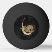 〔占星術の〕十二宮図女神 |宇宙金ゴールド山羊座占星術 卓球ボール (裏面)