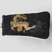 〔占星術の〕十二宮図女神 |宇宙金ゴールド水族星占い ゴルフヘッドカバー (正面)