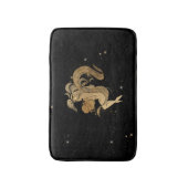 〔占星術の〕十二宮図女神 |宇宙金ゴールド水族星占い バスマット (正面縦)