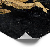 〔占星術の〕十二宮図女神 |宇宙金ゴールド水族星占い ポスター (角)