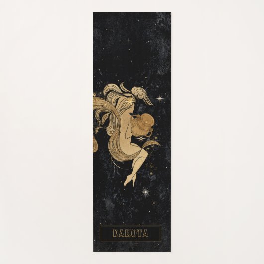 〔占星術の〕十二宮図女神 |宇宙金ゴールド水族星占い ヨガマット (正面)