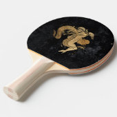 〔占星術の〕十二宮図女神 |宇宙金ゴールド水族星占い 卓球ラケット (正面アングル)