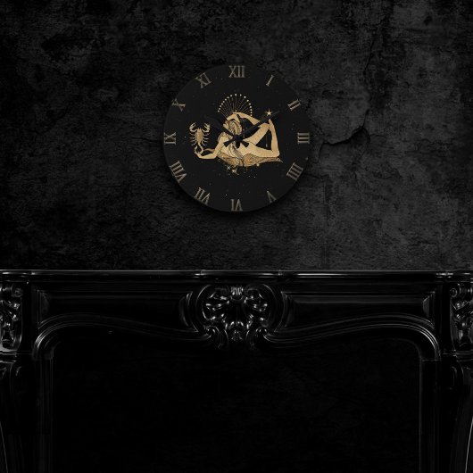 〔占星術の〕十二宮図女神 |宇宙金ゴールド蠍座占星術 ラウンド壁時計