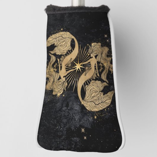 〔占星術の〕十二宮図女神 |宇宙金ゴールド魚座の占星術 ゴルフヘッドカバー (回転90)