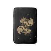 〔占星術の〕十二宮図女神 |宇宙金ゴールド魚座の占星術 バスマット (正面縦)