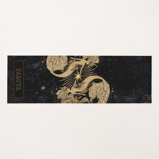 〔占星術の〕十二宮図女神 |宇宙金ゴールド魚座の占星術 ヨガマット (正面(横))