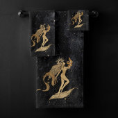 〔占星術の〕十二宮図女神 |宇宙金ゴールド《星座》乙女座占星術 バスタオルセット