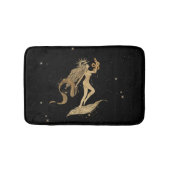 〔占星術の〕十二宮図女神 |宇宙金ゴールド《星座》乙女座占星術 バスマット (正面)