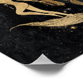 〔占星術の〕十二宮図女神 |宇宙金ゴールド《星座》乙女座占星術 ポスター (角)