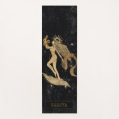 〔占星術の〕十二宮図女神 |宇宙金ゴールド《星座》乙女座占星術 ヨガマット (正面)