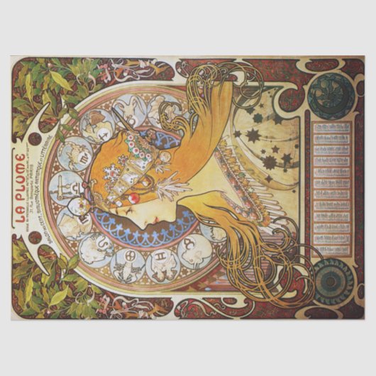 〔占星術の〕十二宮図女神 薄葉紙 (正面)