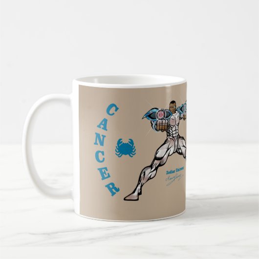 〔占星術の〕十二宮図宇宙 – がんマグカップ コーヒーマグカップ (左)
