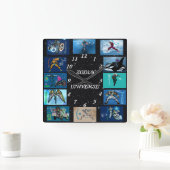 〔占星術の〕十二宮図宇宙 – アクリル壁時計 スクエア壁時計 (ホーム)