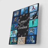 〔占星術の〕十二宮図宇宙 – アクリル壁時計 スクエア壁時計 (傾斜)