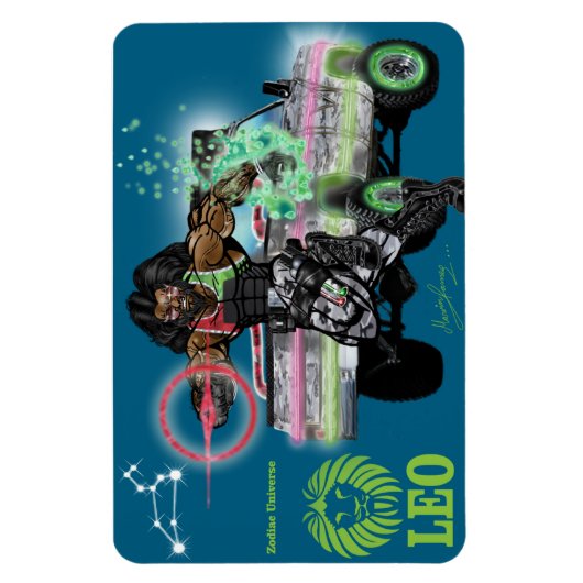 〔占星術の〕十二宮図宇宙 – レオ磁石 マグネット (縦)