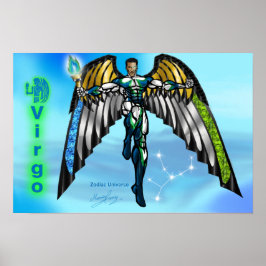 〔占星術の〕十二宮図宇宙 – 《星座》乙女座ポスター ポスター