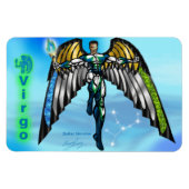 〔占星術の〕十二宮図宇宙 – 4 x 6《星座》乙女座磁石。 マグネット (横)