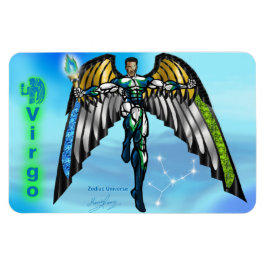 〔占星術の〕十二宮図宇宙 – 4 x 6《星座》乙女座磁石。 マグネット