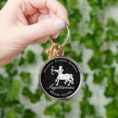 〔占星術の〕十二宮図射手座アストロロジーカスタムヴィンテージブラック キーホルダー (手)