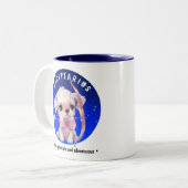 〔占星術の〕十二宮図射手座キュートウォーター色名前をカスタムする ツートーンマグカップ (正面左)