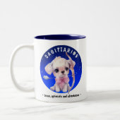 〔占星術の〕十二宮図射手座キュートウォーター色名前をカスタムする ツートーンマグカップ (左)