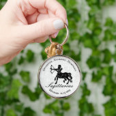 〔占星術の〕十二宮図射手座占星術カスタム白黒 キーホルダー (手)