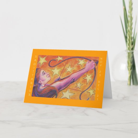 〔占星術の〕十二宮図射手座「ハッピーバースデー」グリーティングカード カード (正面)