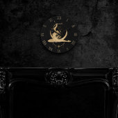 〔占星術の〕十二宮図射手座 |宇宙金ゴールド黒星占星術L ラウンド壁時計