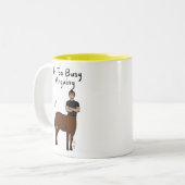 〔占星術の〕十二宮図射手座「私は議論し過ぎ忙している」 ツートーンマグカップ (正面左)