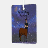 〔占星術の〕十二宮図射手座「私は議論し過忙しぎている」 メタルオーナメント (正面左)