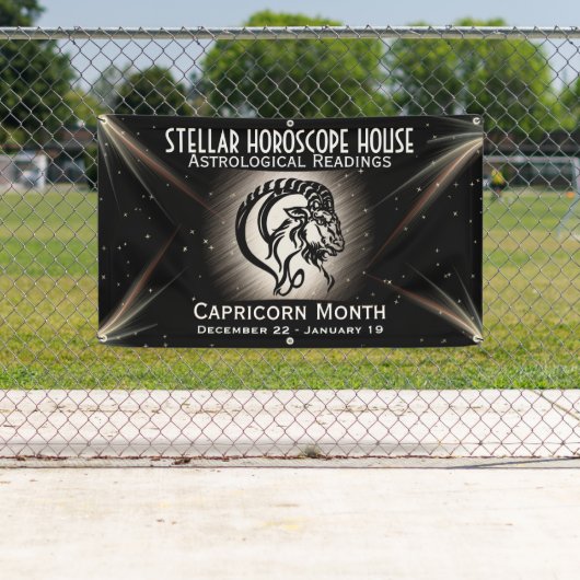 〔占星術の〕十二宮図山羊座バナー任意の署名を作成 横断幕 (インサイチュ)