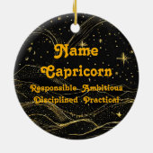 〔占星術の〕十二宮図山羊座パーソナライズされた占星術オーナメント セラミックオーナメント (裏面)